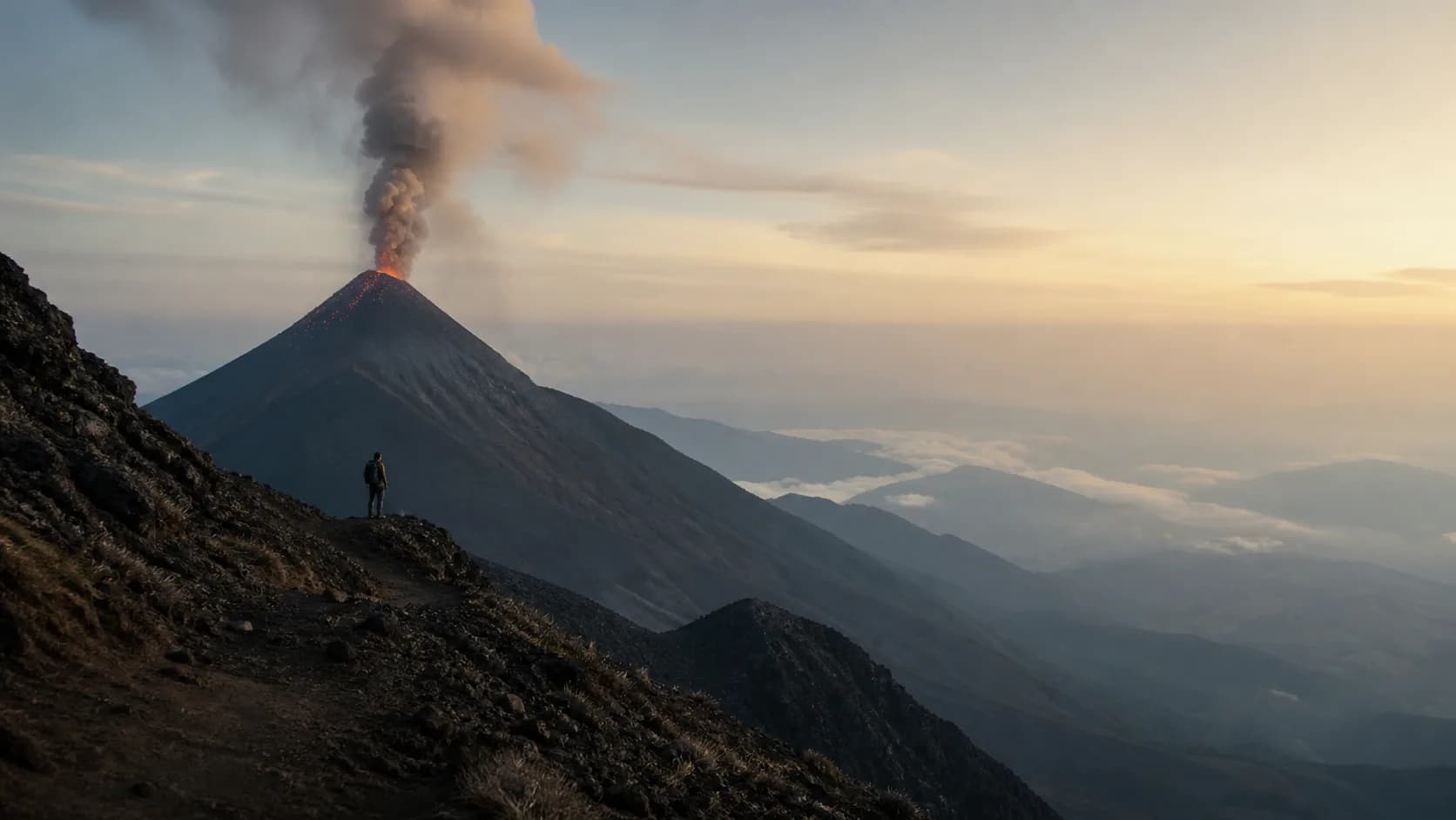 View from Acatenango at sunrise